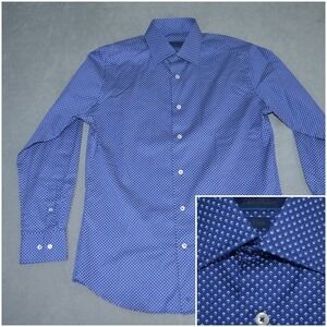 David Donahue Men Dress Shirt Button Up Long Sleeve Blue 15 1/2 -32/33 Trim